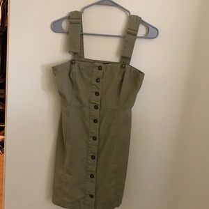 Forever 21 olive green overall jumper dress